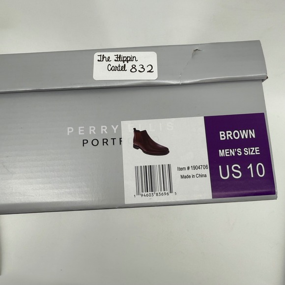 Perry Ellis Portfolio Mens Brown Chelsea Dress Boots Size 10 Item 1904706 - Picture 8 of 8